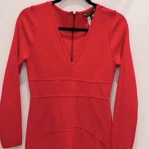 BCBG red long sleeve dress